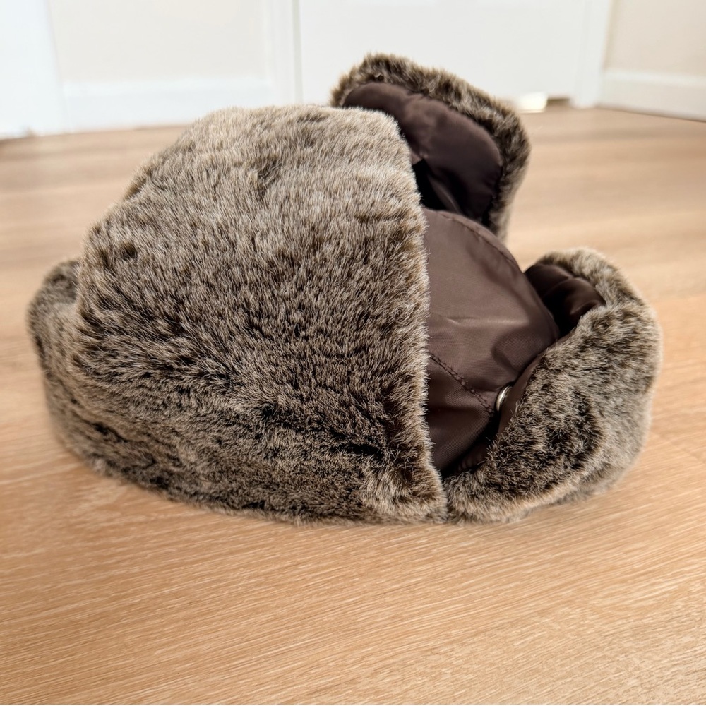 NWOT NEW Pierre Cardin Unisex Classic Trapper Hat Faux Fur Ear Flaps Size L